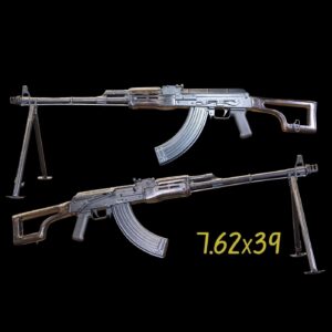 AA-PK47 custom AK rifle in Midnight Blue with wood M-LOK furniture and bipod, built by Alpha Group Armory in Naples FL